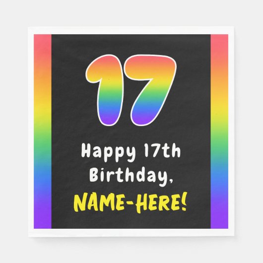 17. Geburtstag: Rainbow Spectrum # 17, Individuell Serviette (Vorderseite)