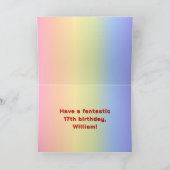 17. Geburtstag: Regenbogentext, benutzerdefinierte Karte (Innenseite)
