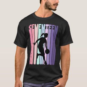 17. Geburtstag Retro Basketball Spieler 17 Jahre a T-Shirt