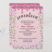 17. Geburtstag rosa Icing und Sprinkles Einladung (Vorne/Hinten)