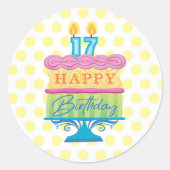 17. Geburtstag Runder Aufkleber (Vorderseite)