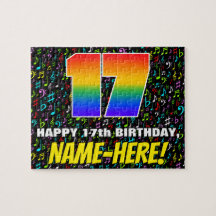 17. Geburtstag — Spaß, farbenfrohe Musiksymbole & 