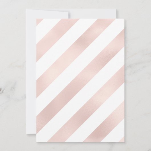 17. Geburtstag - Streifen Rose Goldballons Einladung (Rückseite)