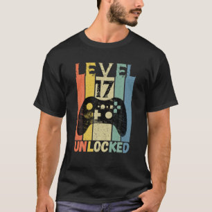 17. Geburtstag Stufe 17 Entsperrtes Videospiel Gam T-Shirt