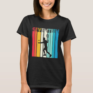 17 Geburtstag Tennis Sport Retro Tennis Player T-Shirt
