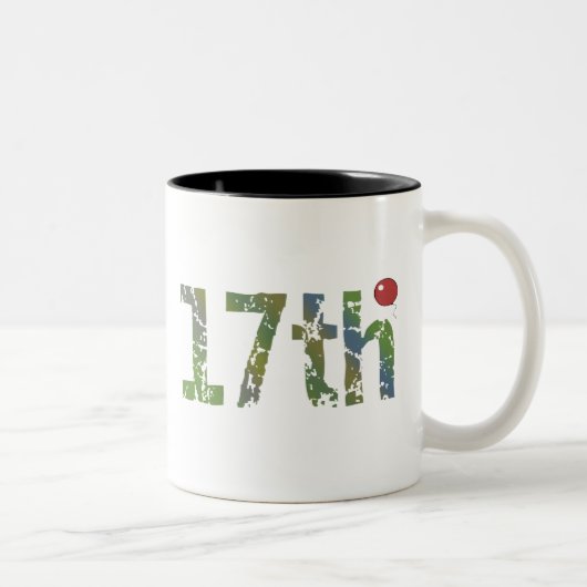 17. Geburtstags-Geschenk-Tasse Zweifarbige Tasse (Rechts)