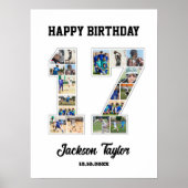 17. Geburtstagsfeier 17. FotoCollage Poster (Vorne)