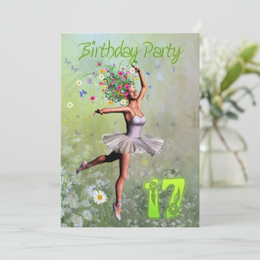 17. Geburtstagsfeier Einladung (Stehend Vorderseite)