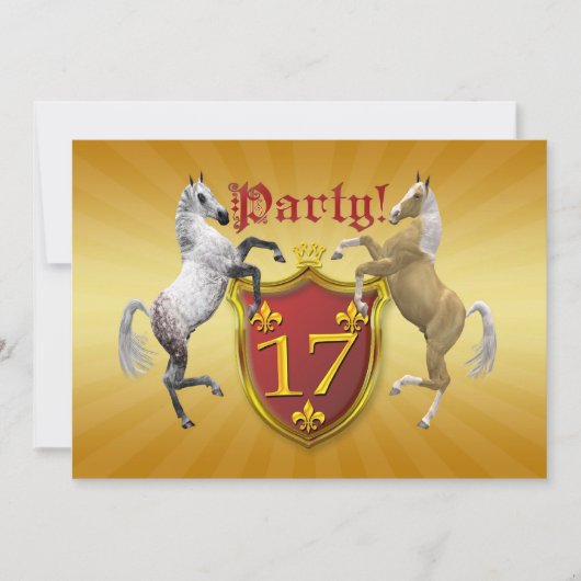 17. Geburtstagsfeier mit Wappen Einladung (Vorderseite)