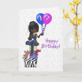 17. Geburtstagsmädchen Karte (Gelbe Blume)