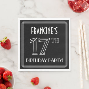 17. Geburtstagsparty: Art-Déco-Stil + Individuelle Serviette