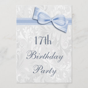 17. Geburtstagsparty Damask und Imitate Bow Einladung