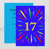 17. Geburtstagsparty Einladung Explosion (Vorne/Hinten)