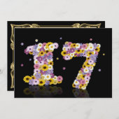 17. Geburtstagsparty mit Blumenbriefen Einladung (Vorne/Hinten)