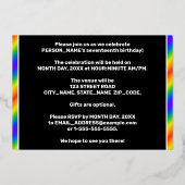 17. Geburtstagsparty — Spaß, Regenbogenspektrum "1 Folieneinladung (Rückseite)