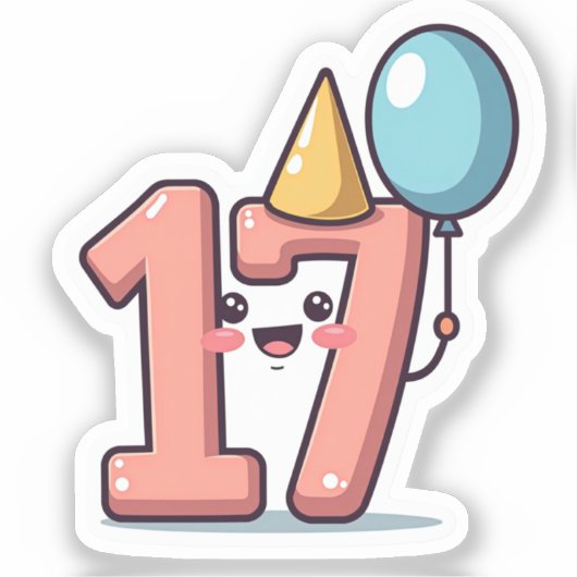 17. Geburtstagsticker Aufkleber (Vorderseite)