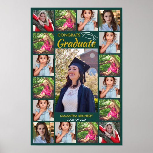 17 Glückwunsch von Fotomaterial Template Grad 20XX Poster (Vorne)