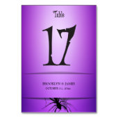 17 Halloween-Tischnummern Lila Spider Tischnummer (Rückseite)