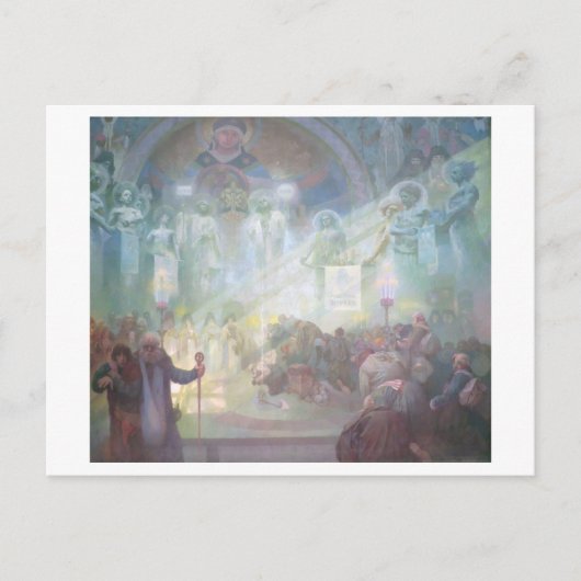 #17 Heiliger Berg Athos, Mucha Postkarte (Vorderseite)