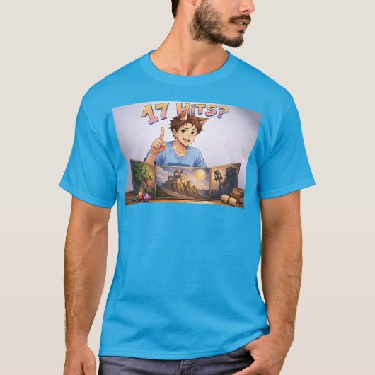 17 HITS? Funny RPG Anime T-Shirt | Dungeon Master (Vorderseite)