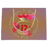 17. Hochzeit Jahrestag Carnelian & Blue Große Geschenktüte (Vorderseite)