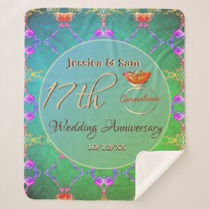 17. Hochzeit Jubiläum Carnelian Sherpa Blanket Sherpadecke