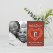 17. Hochzeit Jubiläum Karneval Foto Einladung (Stehend Vorderseite)