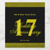 17. Hochzeitstag Eigenes Weinlabel Weinetikett (Einzelnes Label)