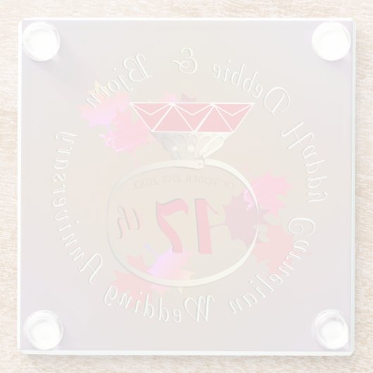 17. Hochzeitstag Glasuntersetzer (Rückseite)