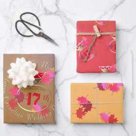 17. Hochzeitstag Karnellischer Ring Geschenkpapier Set