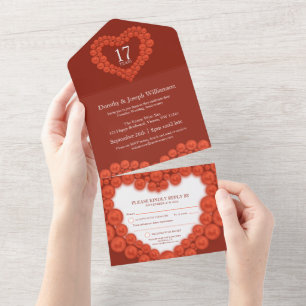 17. Hochzeitstag Karneolperlen All In One Einladung
