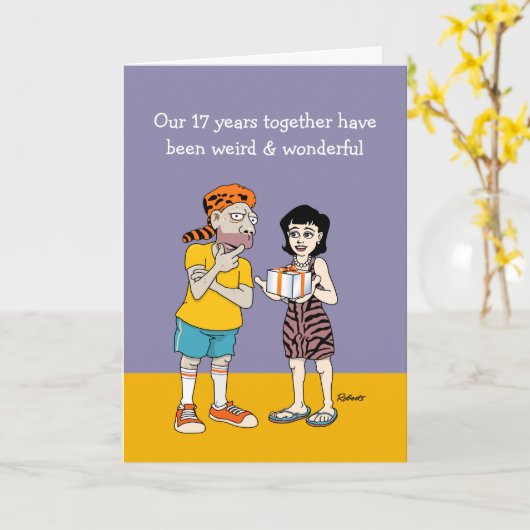 17. Hochzeitstag Karte (Gelbe Blume)