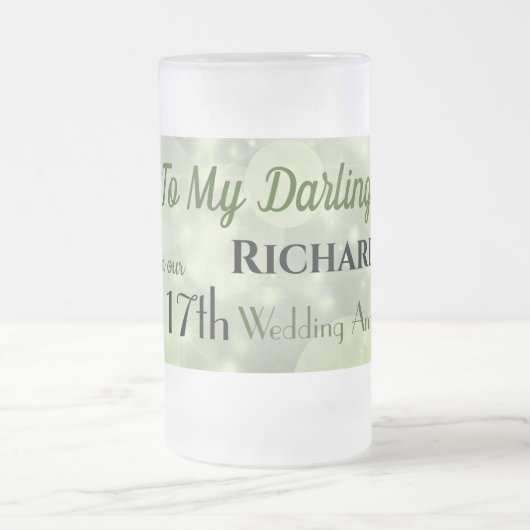 17. Hochzeitstag Mattglas Bierglas (Mittel)