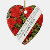 17. Hochzeitstag, Rote Nelken Keramik Ornament (Rechts)