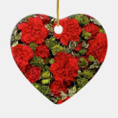 17. Hochzeitstag, Rote Nelken Keramik Ornament (Hinten)