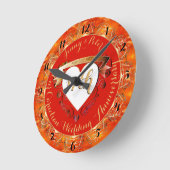 17. Hochzeitstag Runde Wanduhr (Winkel)