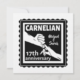 17. Hochzeitstag Schwarzweiß Einladung