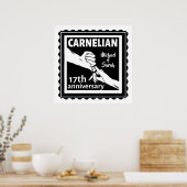 17. Hochzeitstag Schwarzweiß Poster (Küche)