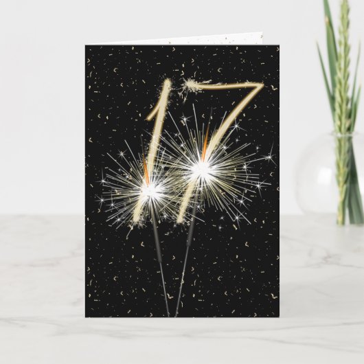 17. Hochzeitstag Sparkler Karte (Vorderseite)