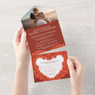 17. Hochzeitstag Veranstaltung carnelian Foto All In One Einladung