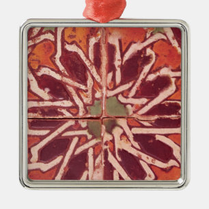 17: Isnik Fliese, 16. Jahrhundert Silbernes Ornament