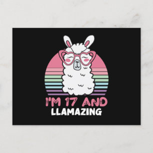 17 Jahre alte Llamazing 17. Geburtstag Llama Postkarte