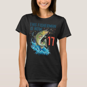17 Jahre alter Fischfang Geburtstag 17. Bassfisch T-Shirt