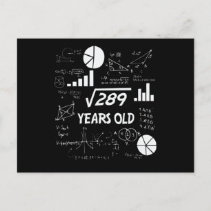 17 Jahre alter Geburtstag Geeky Mathe 17. Geburtst Postkarte