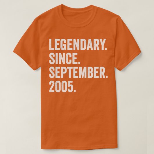 17 Jahre alter Legendär seit September 2005 17th B T-Shirt (Design vorne)