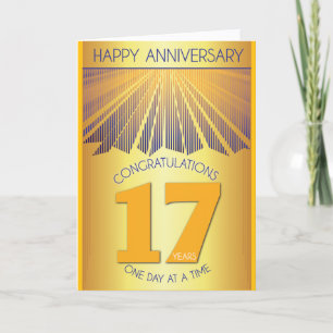 17 Jahre nüchternes Jubiläum   Golden Ray 12-Schri Karte