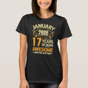 17 Jahre Vintager Januar 2006 17. Geburtstag T-Shirt
