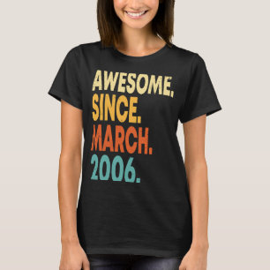 17-jähriger Vintage März 2006 17. Geburtstag Junge T-Shirt