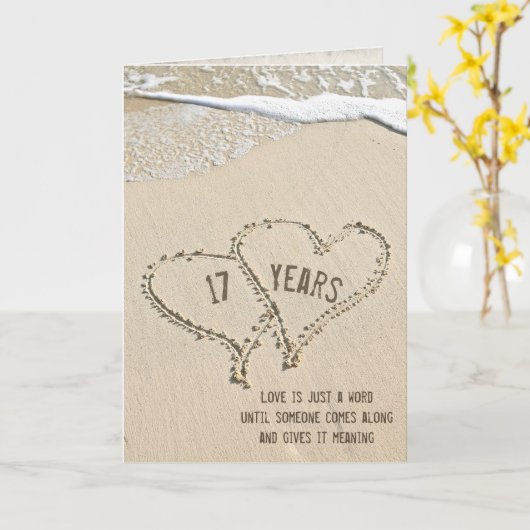 17. Jubiläum Beach Hearts Card Karte (Gelbe Blume)