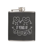 17. Jubiläum Geschenk Chalk Herzen Flachmann (Vorderseite)